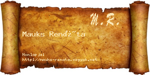Mauks Renáta névjegykártya